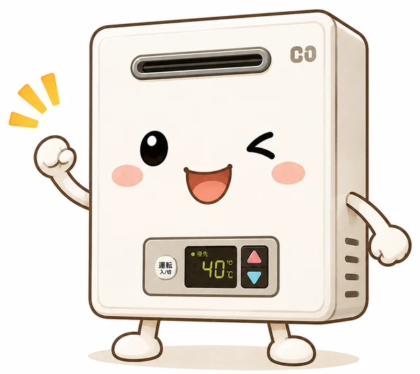 給湯器こわれた.comのマスコット きゅーちゃん
